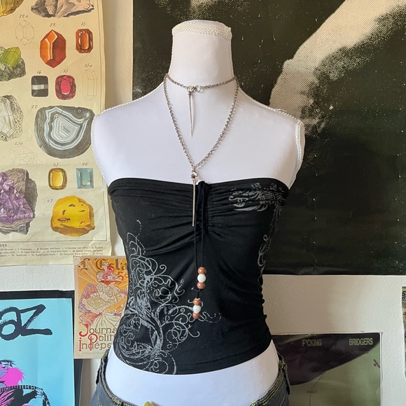 🧚🏽‍♀️ Y2K Fairy Graphic Tube Top 🧚🏽‍♀️ - Picture 1 of 3